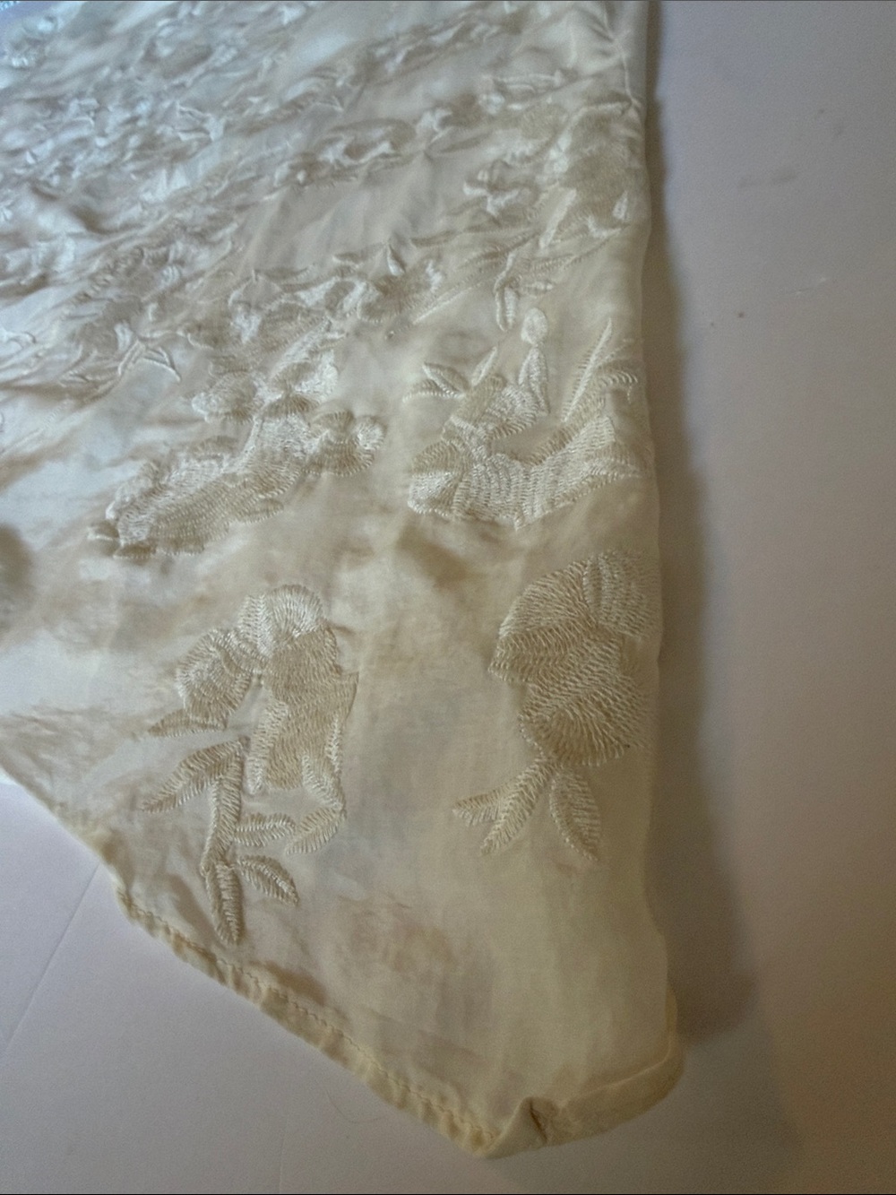 Sundance Cream Embroidered Silk & Cotton Floral Tunic. Size XL. - Picture 5 of 16